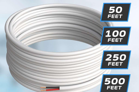 250Ft 18AWG 4 Conductors (18/4) CL2 Rated Speaker Cable True Spec & Gauge Low Voltage LED Wire, Pull Box (For In-Wall Installation) (18AWG / 4 Conductors, 250Ft)