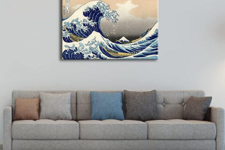 Great Wave of Kanagawa Katsushika Hokusai Giclee Canvas Prints Wall Art Abstract Seascape Pictures Paintings for Living Room Home Decorations Large Modern Stretched and Framed Sea Artwork